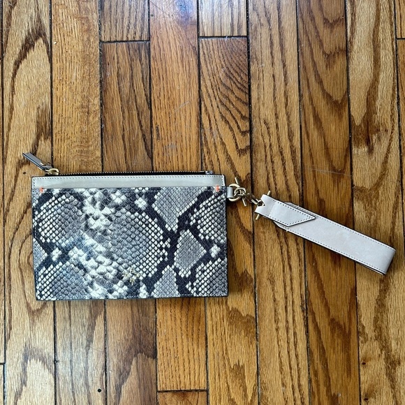India Hicks Handbags - India Hicks Snakeskin Wristlet, BNWOT, 8.5” x 5.75”